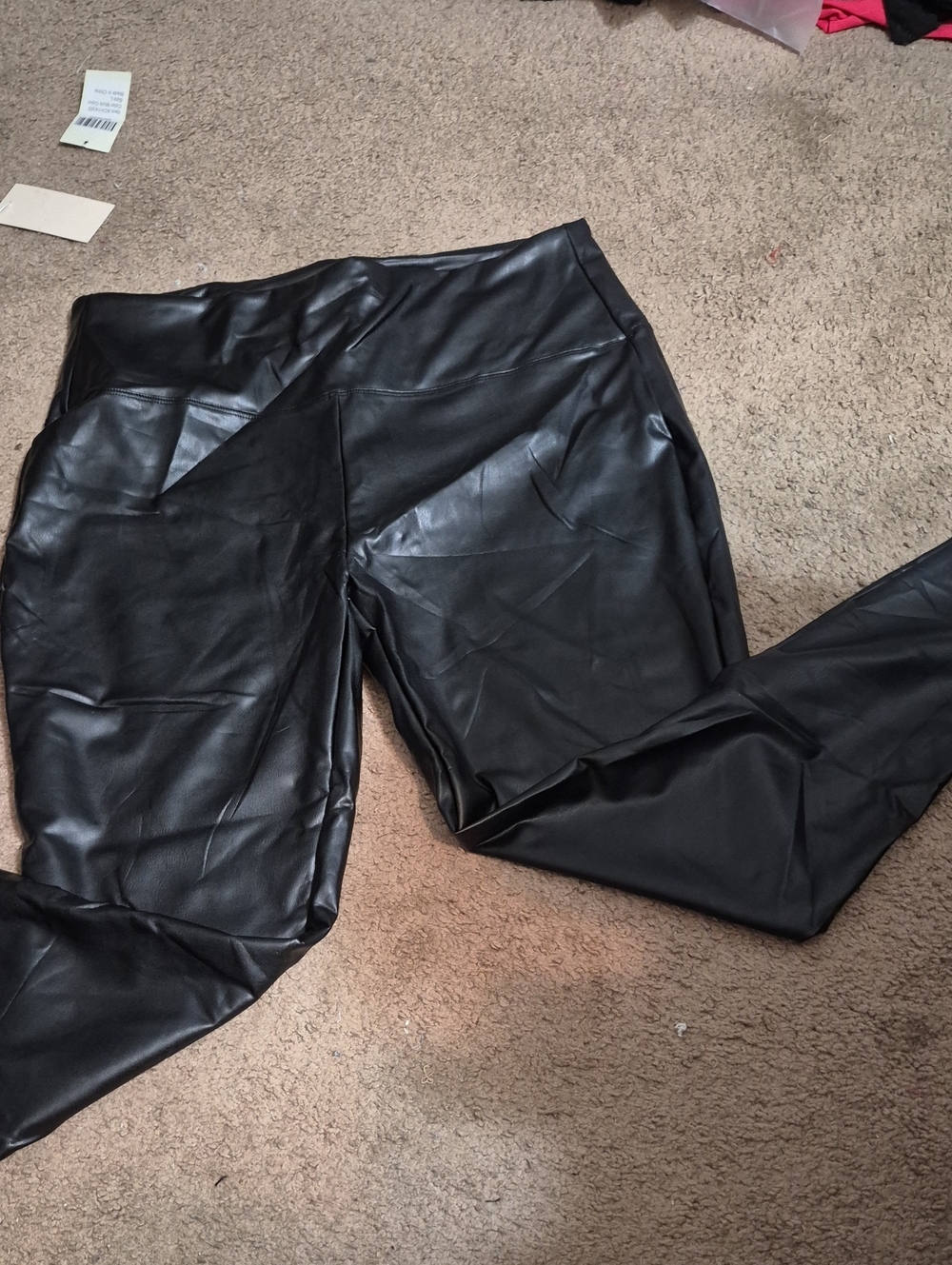 Women's Black Faux Leather Leggings